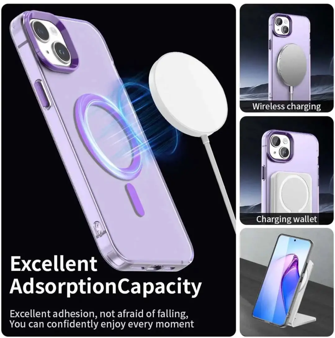 Selected MagSafe Backcover iPhone 15 - Paars & Transparant - afbeelding 6 van 6