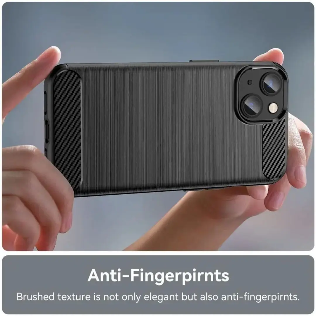 Selected Geborsteld TPU Hoesje iPhone 14 - Zwart