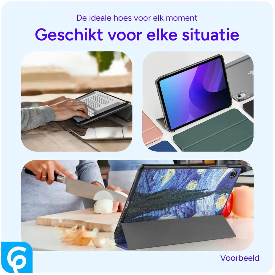 Samsung Galaxy Tab A8 2021 Tablethoes - Tri-fold Kunstleder - Sterrennacht