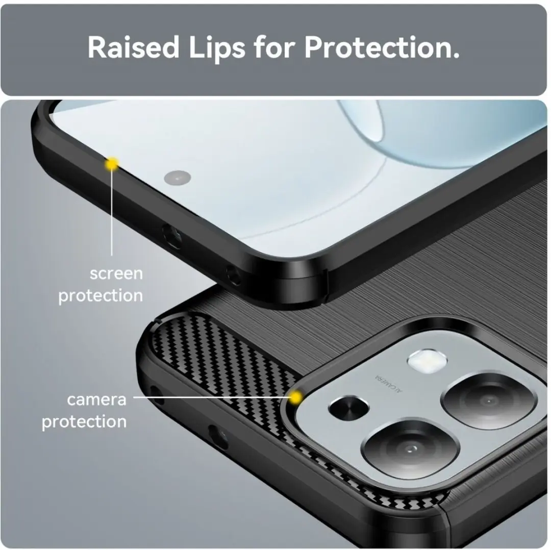 Selected Geborsteld TPU Hoesje Oppo A6 Pro - Zwart