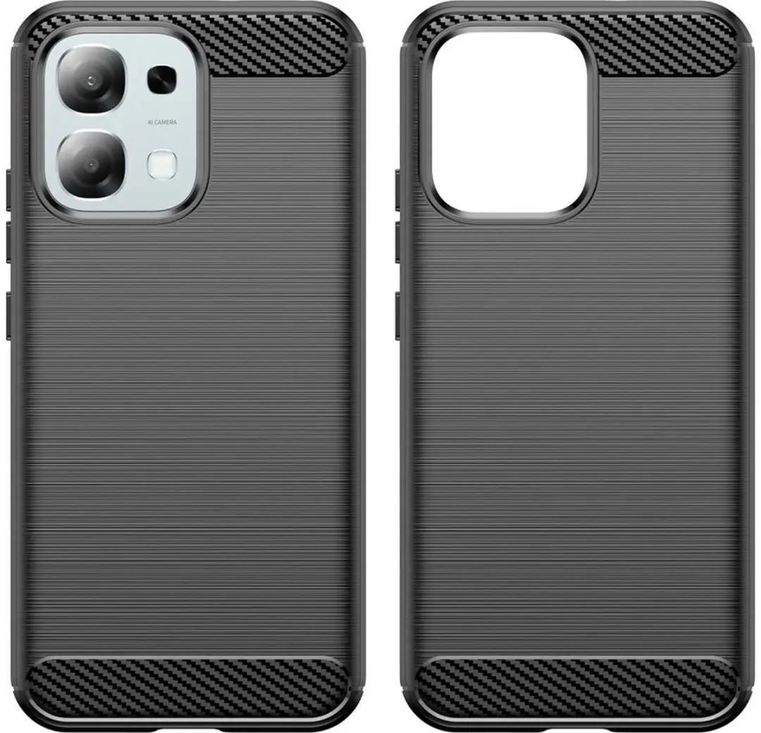 Selected Geborsteld TPU Hoesje Oppo A6 Pro - Zwart