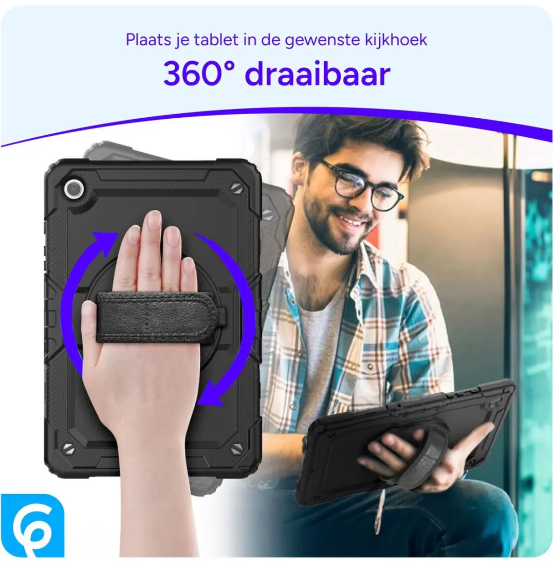 Selected Hoes Samsung Galaxy Tab A11 Plus - Roze - met Screenprotector & 360° Riem