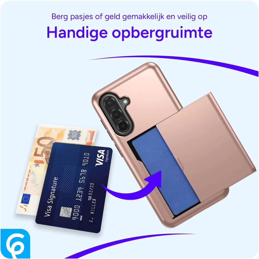 Selected Hoesje Samsung Galaxy A56 Kaarthouder Roze - 2 Pasjes