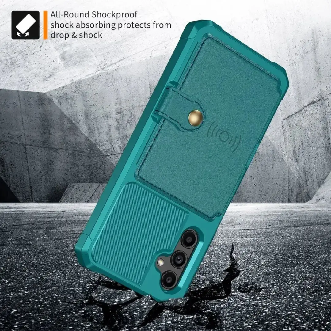 Selected Portemonnee Hoesje Samsung Galaxy A14 - Groen - 4 Pasjes