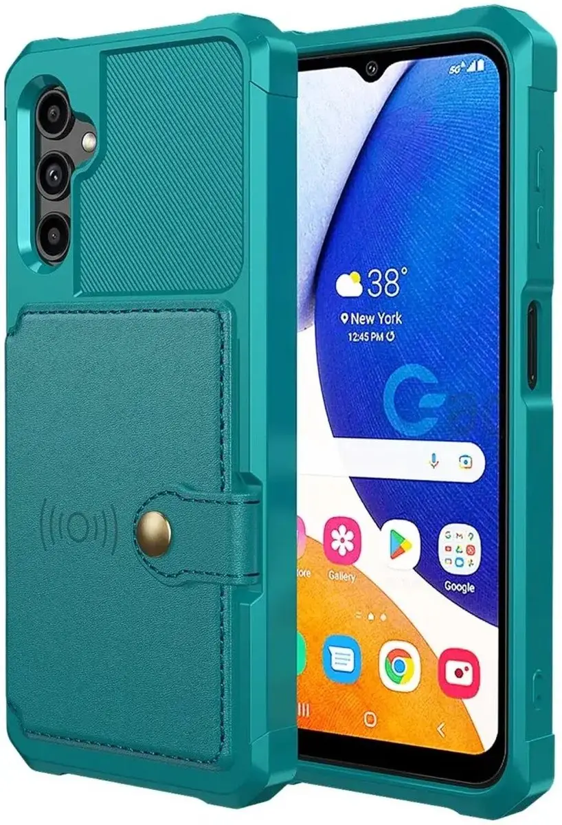 Selected Portemonnee Hoesje Samsung Galaxy A14 - Groen - 4 Pasjes