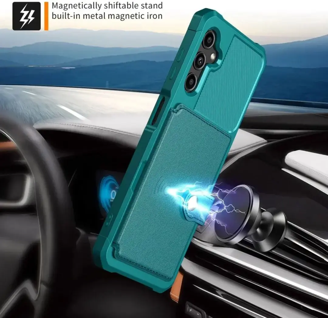 Selected Portemonnee Hoesje Samsung Galaxy A14 - Groen - 4 Pasjes