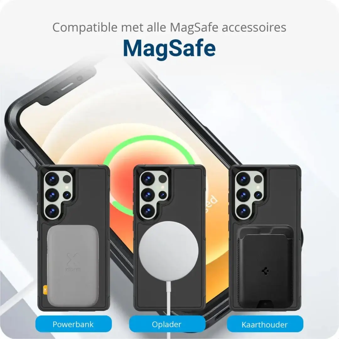 Selected Hoesje Samsung Galaxy S25 Ultra MagSafe - Dual-Layer Zwart