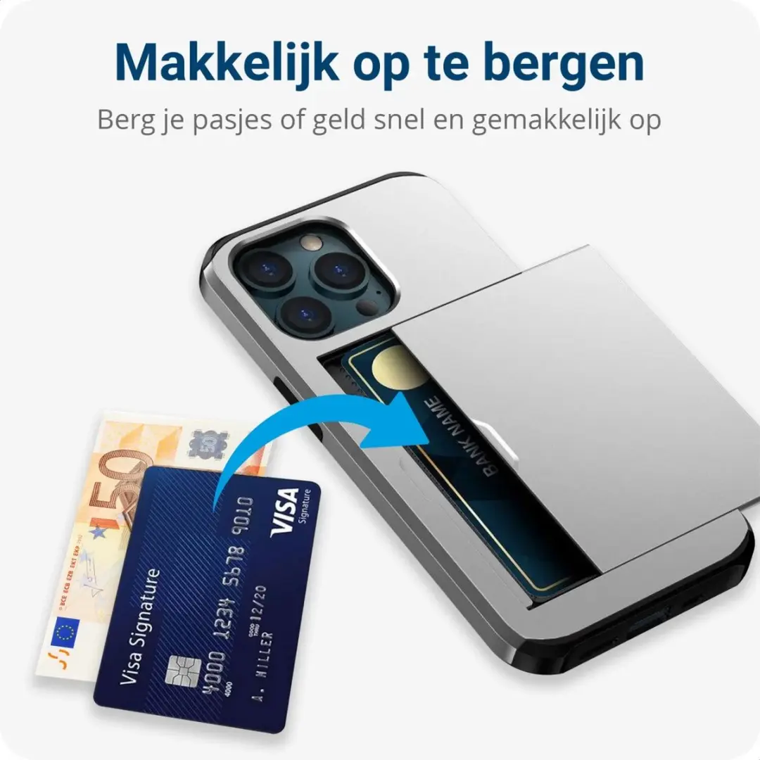 Selected Hoesje iPhone 14 Pro Max Kaarthouder - Grijs