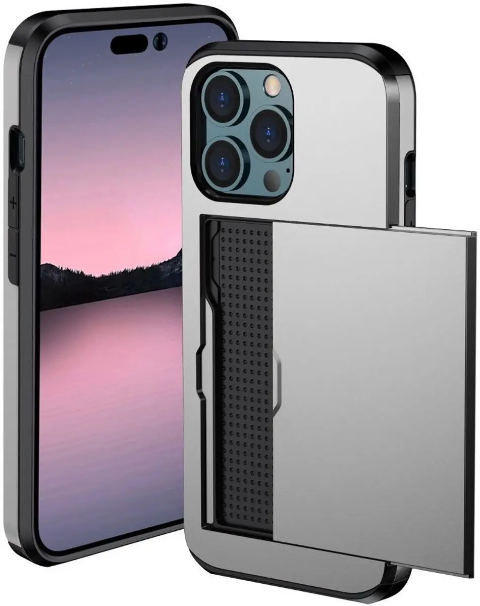 Selected Hoesje iPhone 14 Pro Max Kaarthouder - Grijs