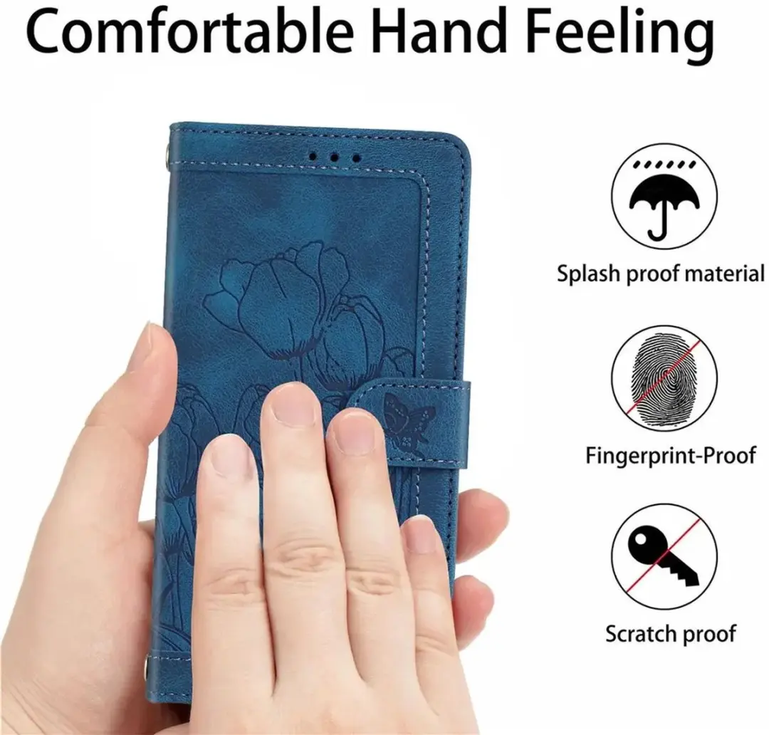 Selected Hoesje Samsung Galaxy A57 Tulpen Book Case - Blauw