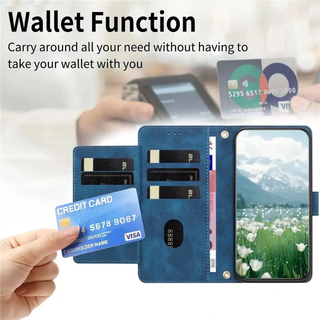 Selected Hoesje Samsung Galaxy A57 Tulpen Book Case - Blauw