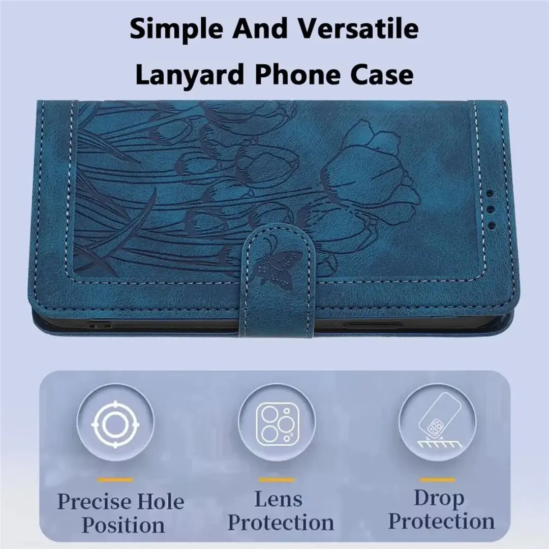 Selected Hoesje Samsung Galaxy A57 Tulpen Book Case - Blauw - afbeelding 6 van 6