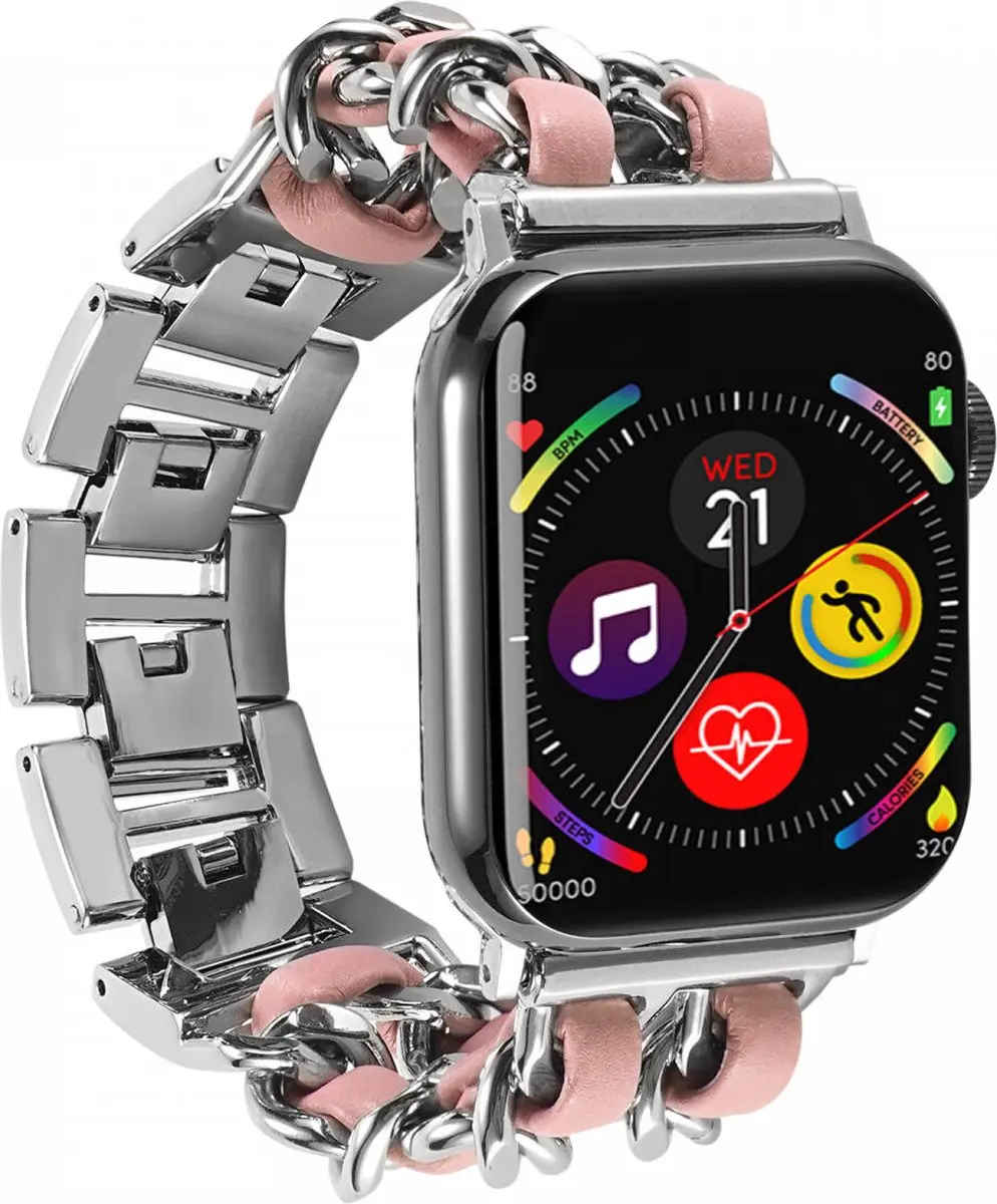 Selected Gevlochten RVS Bandje Apple Watch - Roze