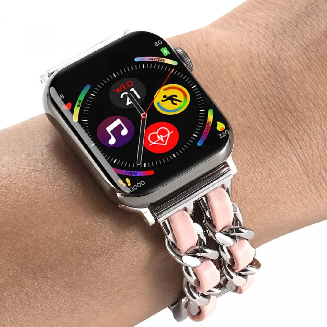 Selected Gevlochten RVS Bandje Apple Watch - Roze - afbeelding 6 van 6