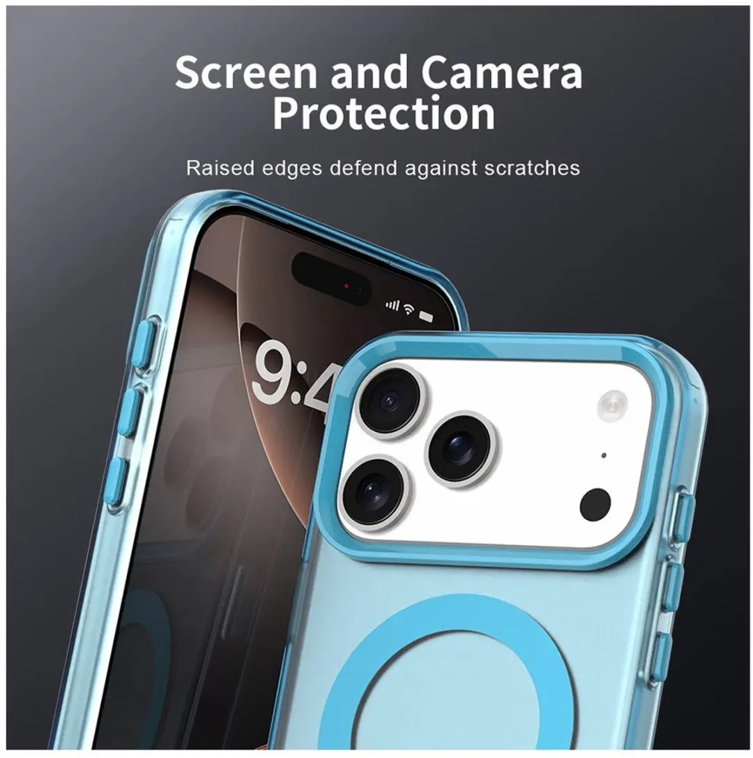 Selected MagSafe Backcover iPhone 17 Pro - Blauw & Transparant