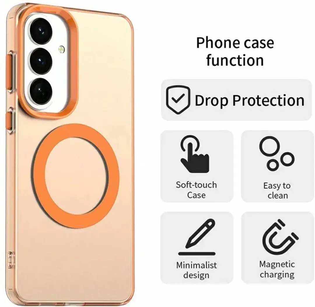 Samsung Galaxy S26 MagSafe Backcover - Oranje Transparant