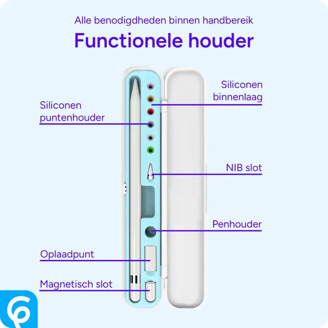 Penhouder voor Apple Pencil 1 & 2 - Blauw