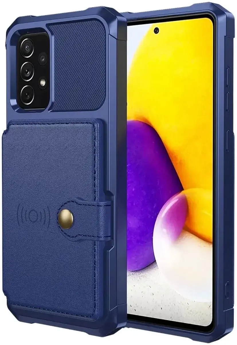 Selected Portemonnee Hoesje Samsung Galaxy A52/A52S - 4 Pasjes - Donkerblauw