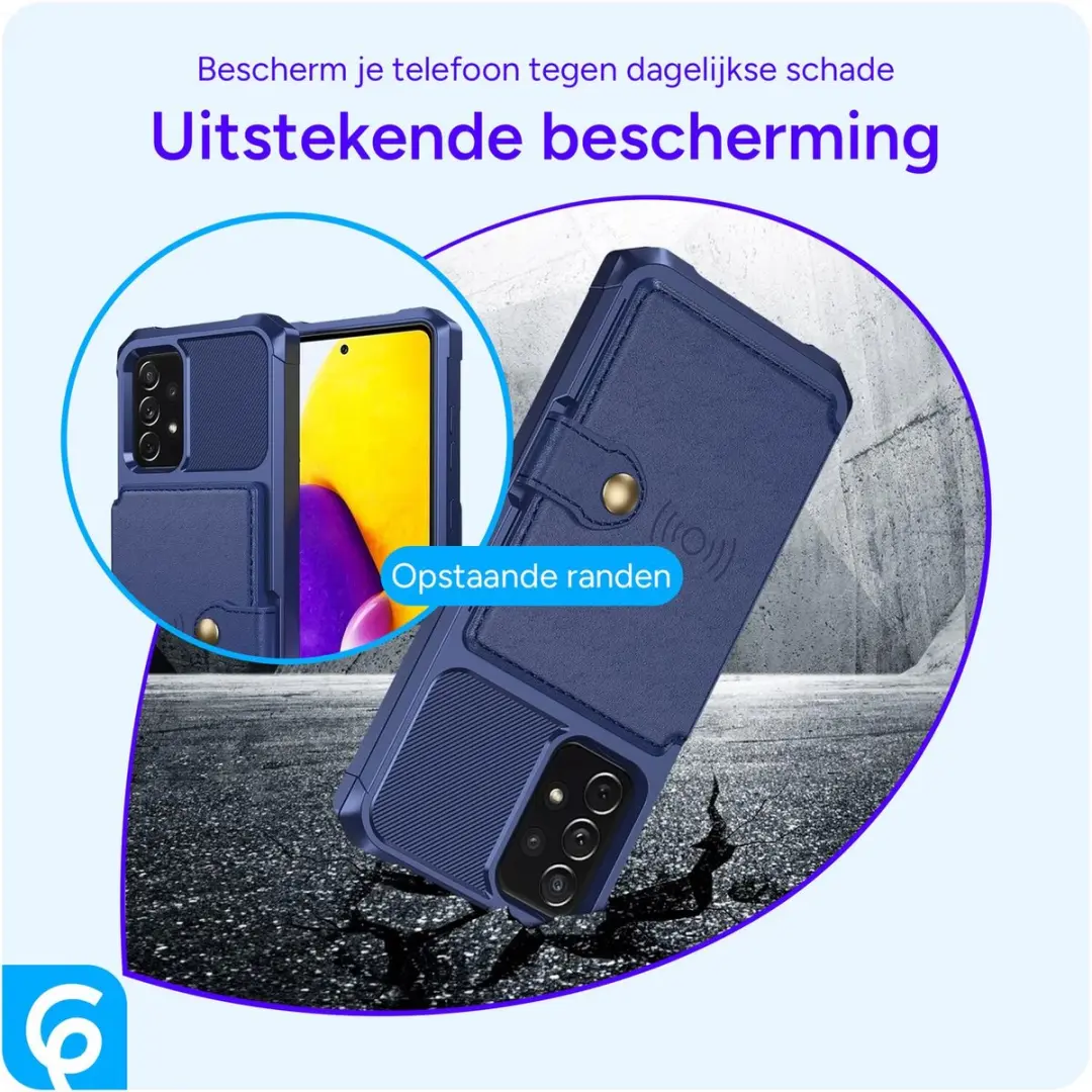 Selected Portemonnee Hoesje Samsung Galaxy A52/A52S - 4 Pasjes - Donkerblauw - afbeelding 6 van 6