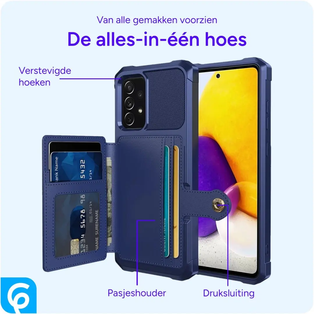 Selected Portemonnee Hoesje Samsung Galaxy A52/A52S - 4 Pasjes - Donkerblauw