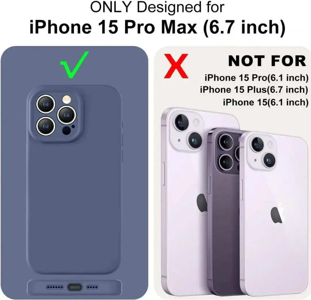 Selected Hoesje iPhone 15 Pro Max Siliconen - Donkerblauw