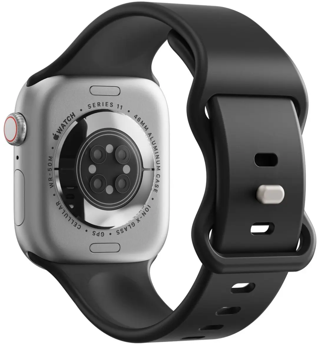 Selected SBG Siliconen Bandje Apple Watch 7 45mm - Zwart