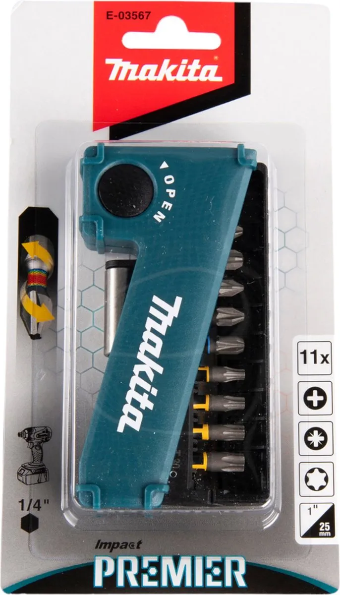 Makita Slagschroefbitset E-03567 - 11-delig - T15