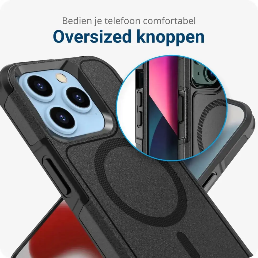 Selected by GSMpunt Apple iPhone 15 Pro Max MagSafe Hoesje - Dual-Layer Zwart