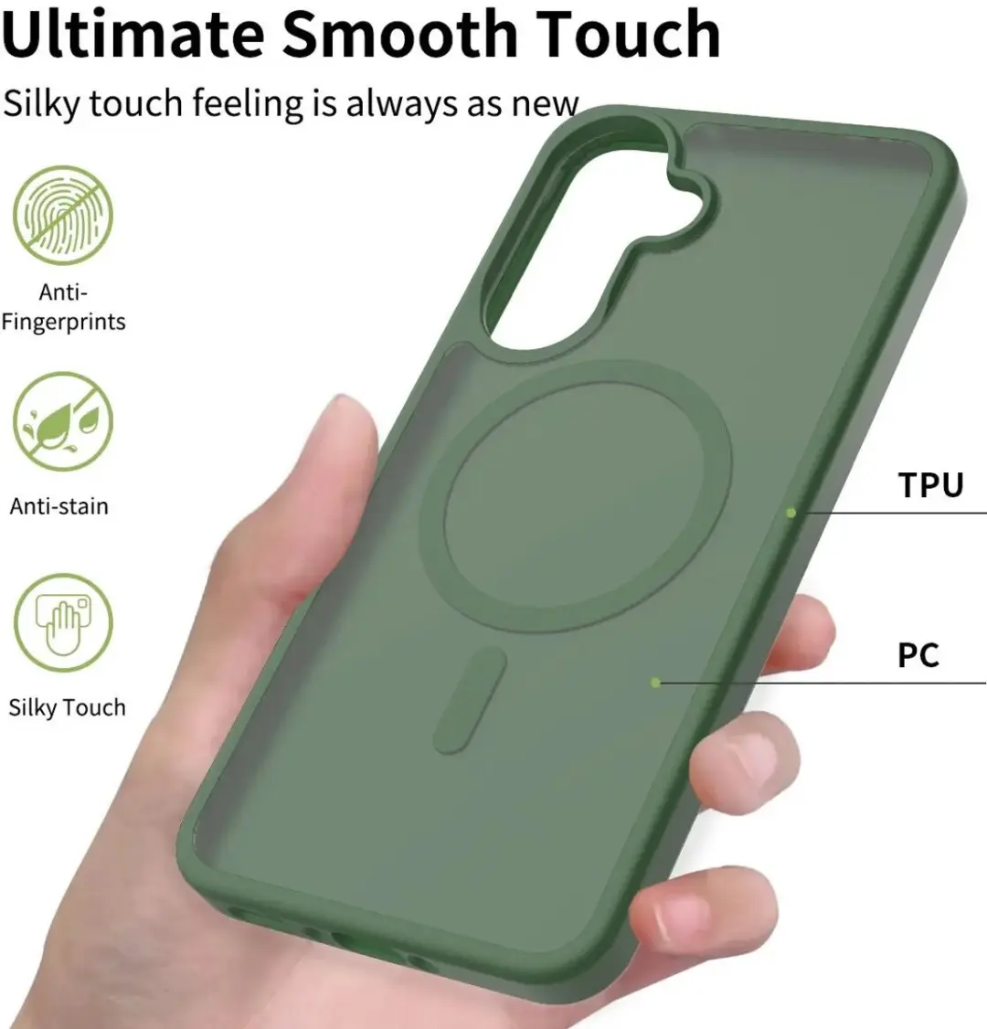 Selected Hoesje Samsung Galaxy A37 MagSafe Groen