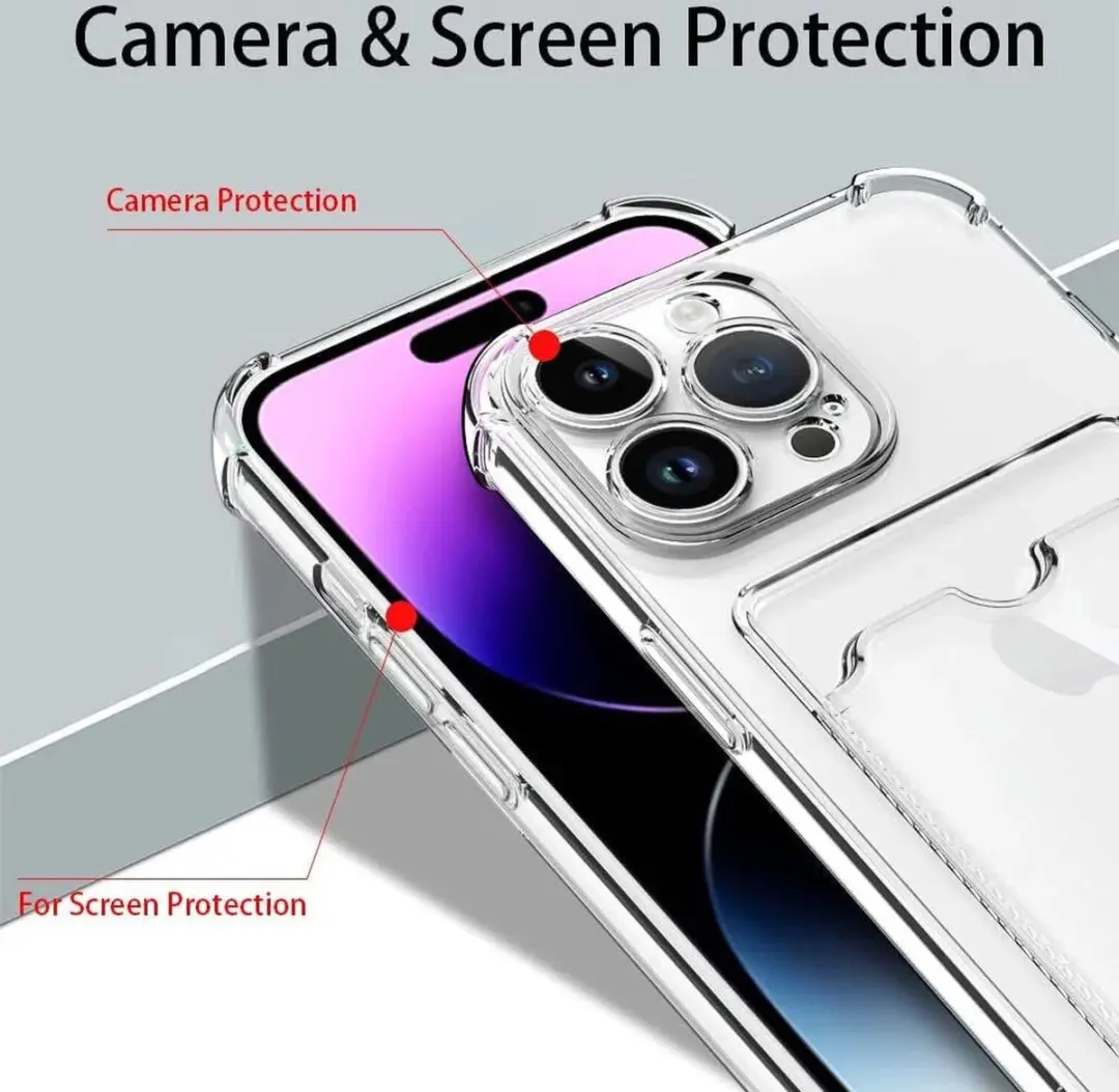 Selected by GSMpunt Transparant TPU Hoesje iPhone 15 Pro Max - 1 Pasjeshouder - afbeelding 6 van 6
