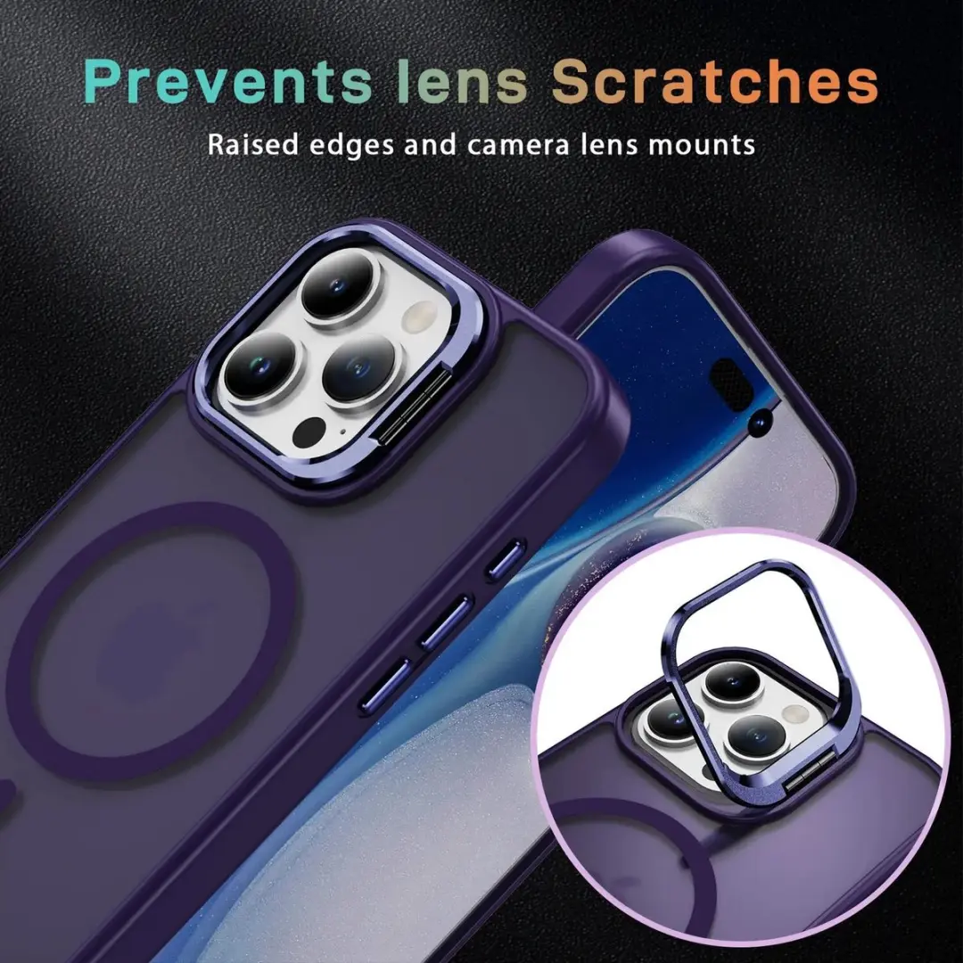 Selected Hoesje iPhone 16 Pro MagSafe Paars - Camera Kickstand