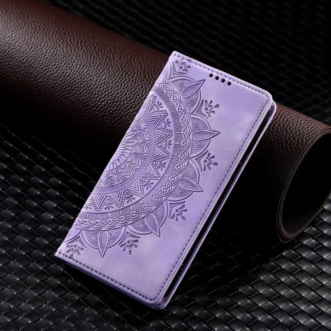 Selected Hoesje Mandala Book Case Xiaomi 14T - Paars - 2 Pasjes