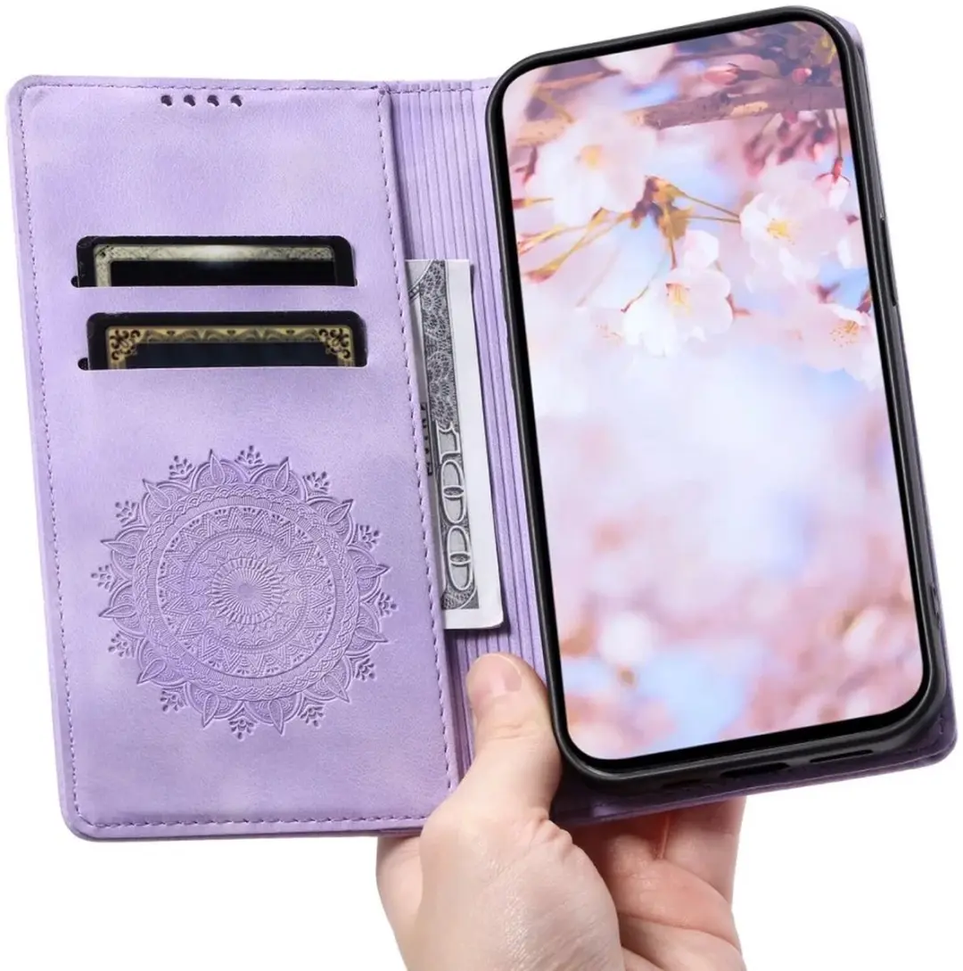 Selected Hoesje Mandala Book Case Xiaomi 14T - Paars - 2 Pasjes
