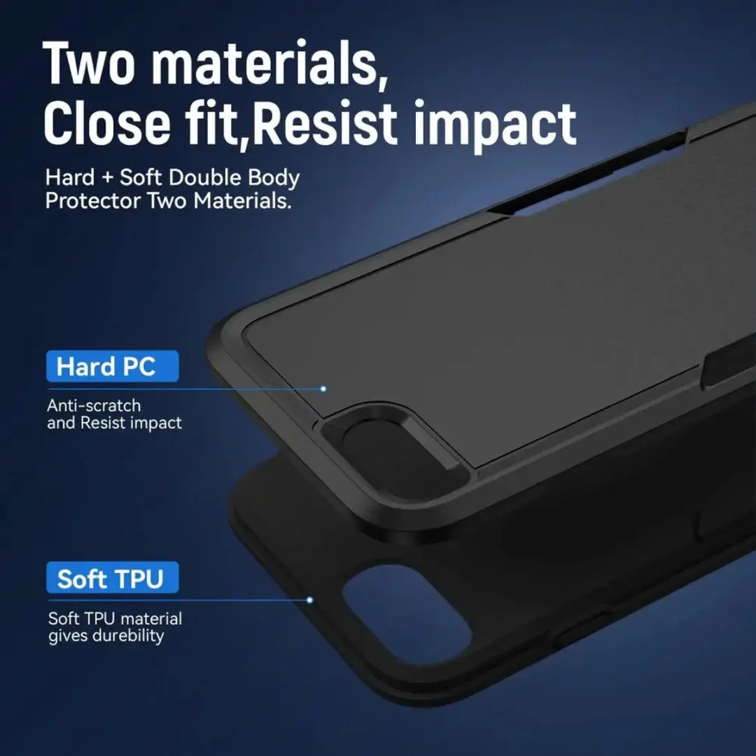 Selected Back Cover iPhone 16e/17e Rugged Hoesje - Zwart