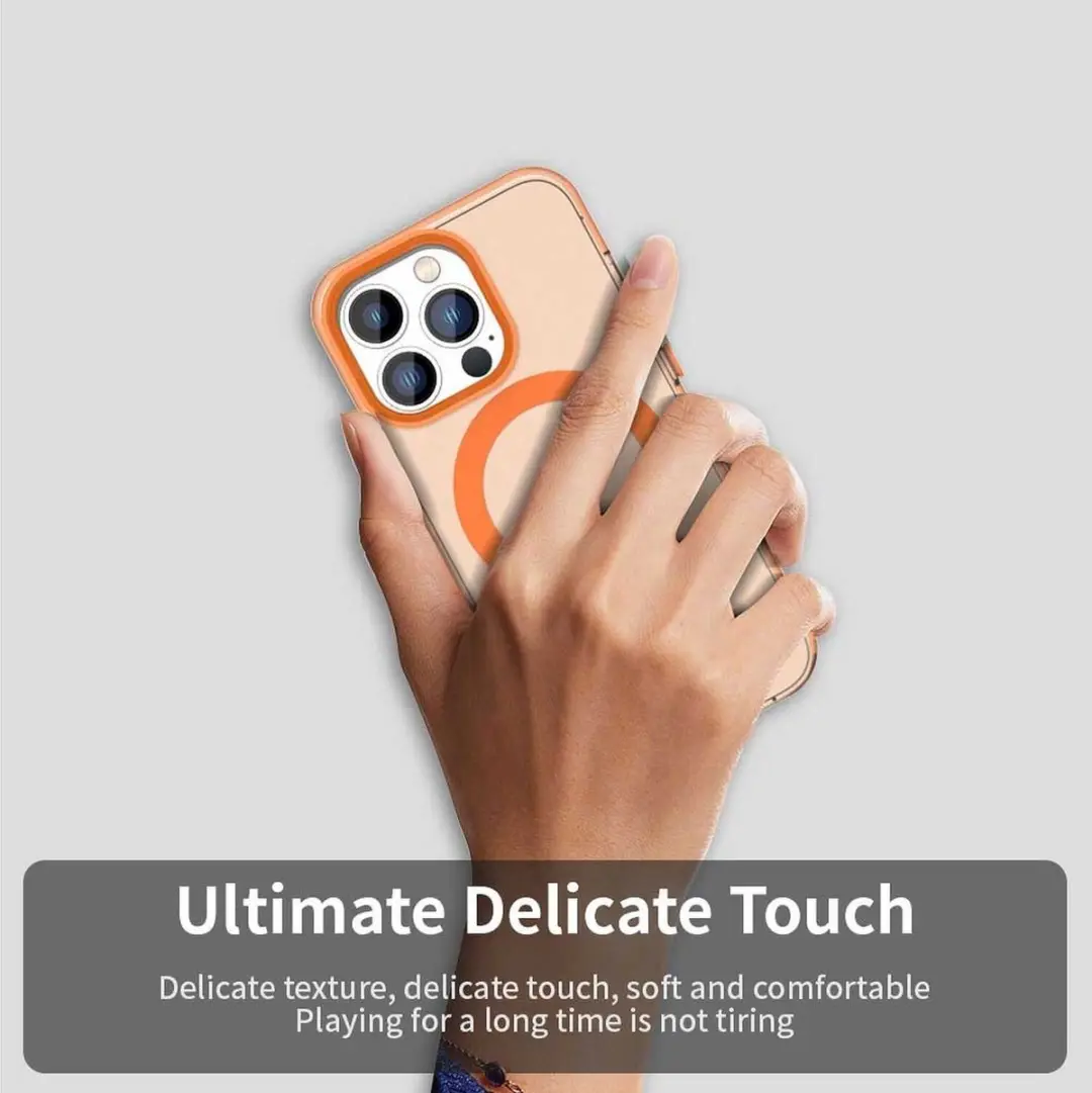Selected MagSafe Backcover iPhone 13 Pro Max - Oranje & Transparant