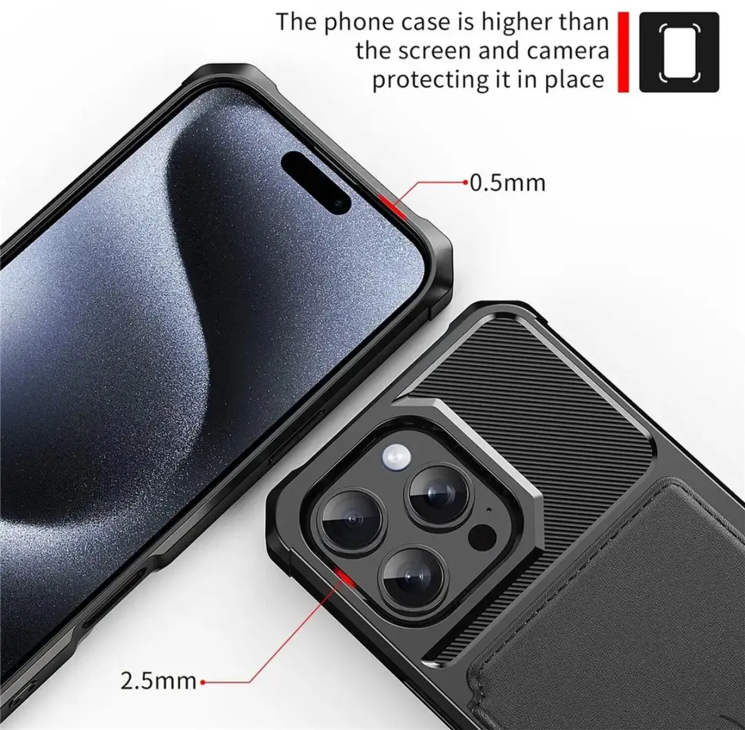 Selected Portemonnee Hoesje iPhone 16 Plus - 4 Pasjes - Zwart