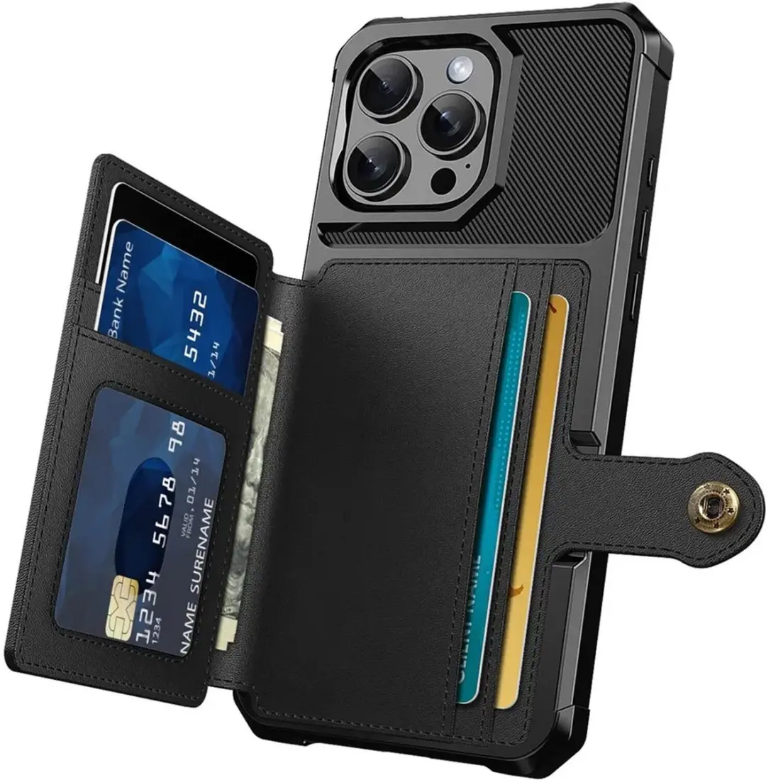 Selected Portemonnee Hoesje iPhone 16 Plus - 4 Pasjes - Zwart - afbeelding 6 van 6