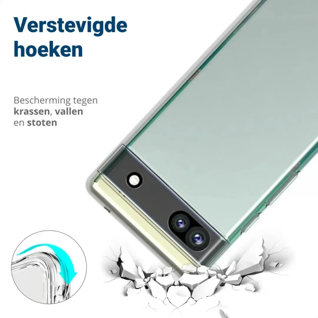 Google Pixel 6a Hoesje Schokbestendig Transparant - afbeelding 6 van 6
