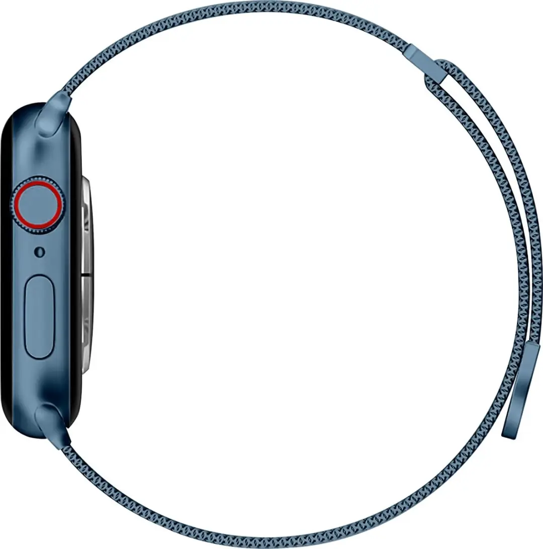 Selected SBG Milanees Horlogebandje Apple Watch 3 Stuks - 42/44/45/46/49mm - Zwart/Blauw/Zilver