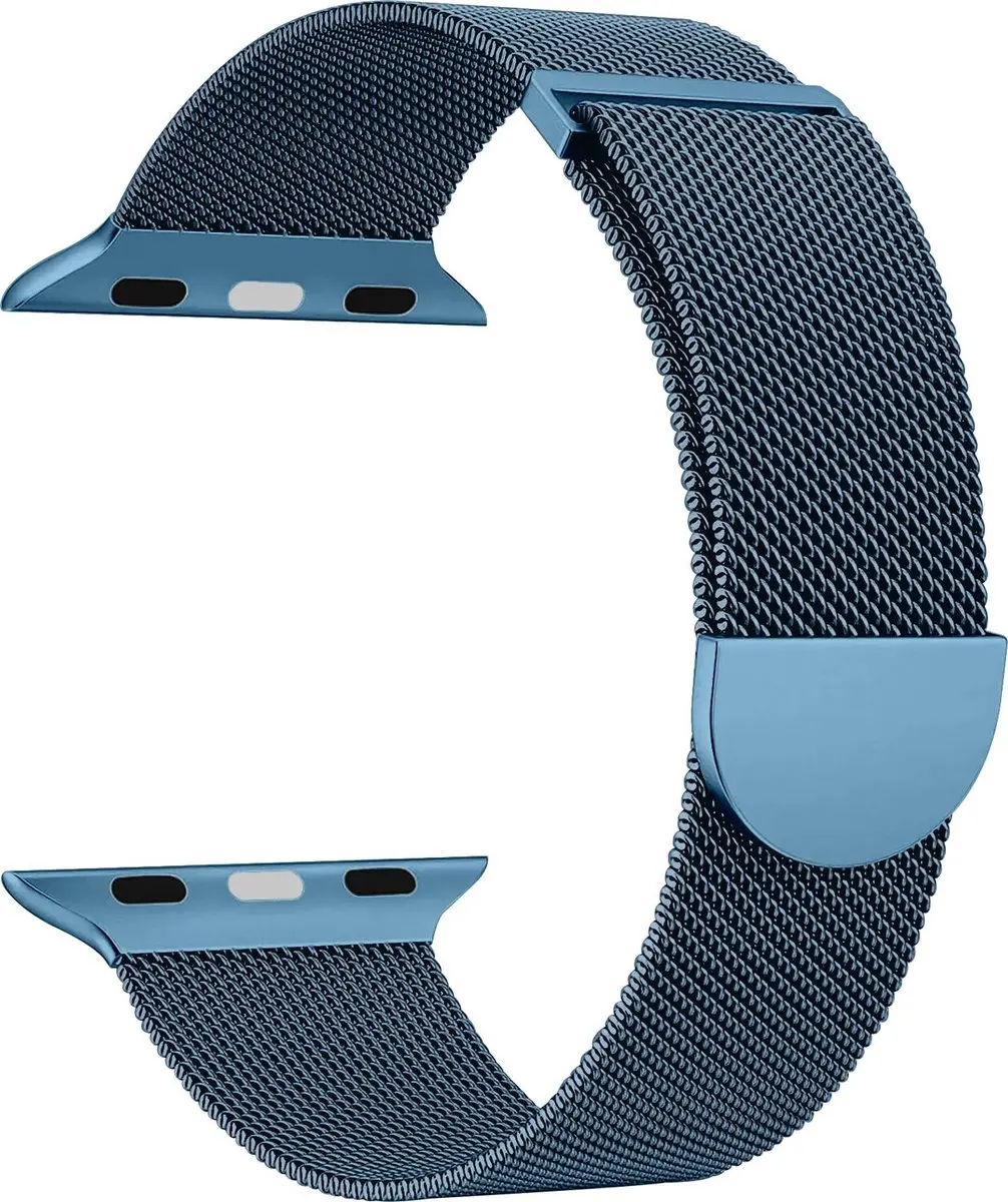 Selected SBG Milanees Horlogebandje Apple Watch 3 Stuks - 42/44/45/46/49mm - Zwart/Blauw/Zilver - afbeelding 6 van 6