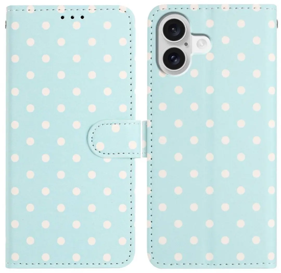 Selected Hoesje iPhone 16 Polka Dot Wallet Book Case