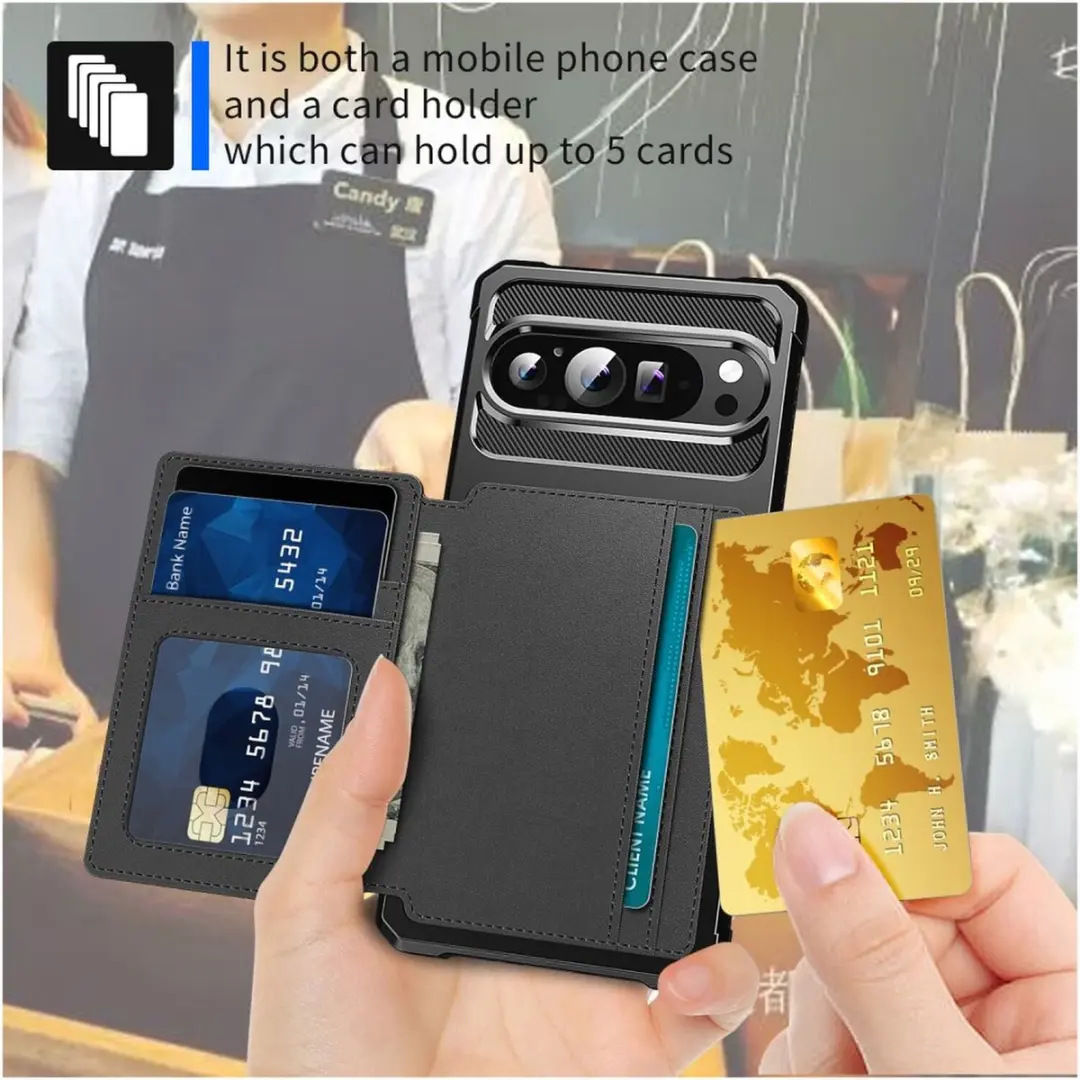 Selected Portemonnee Hoesje Google Pixel 10 Pro XL - 4 Pasjes - Zwart