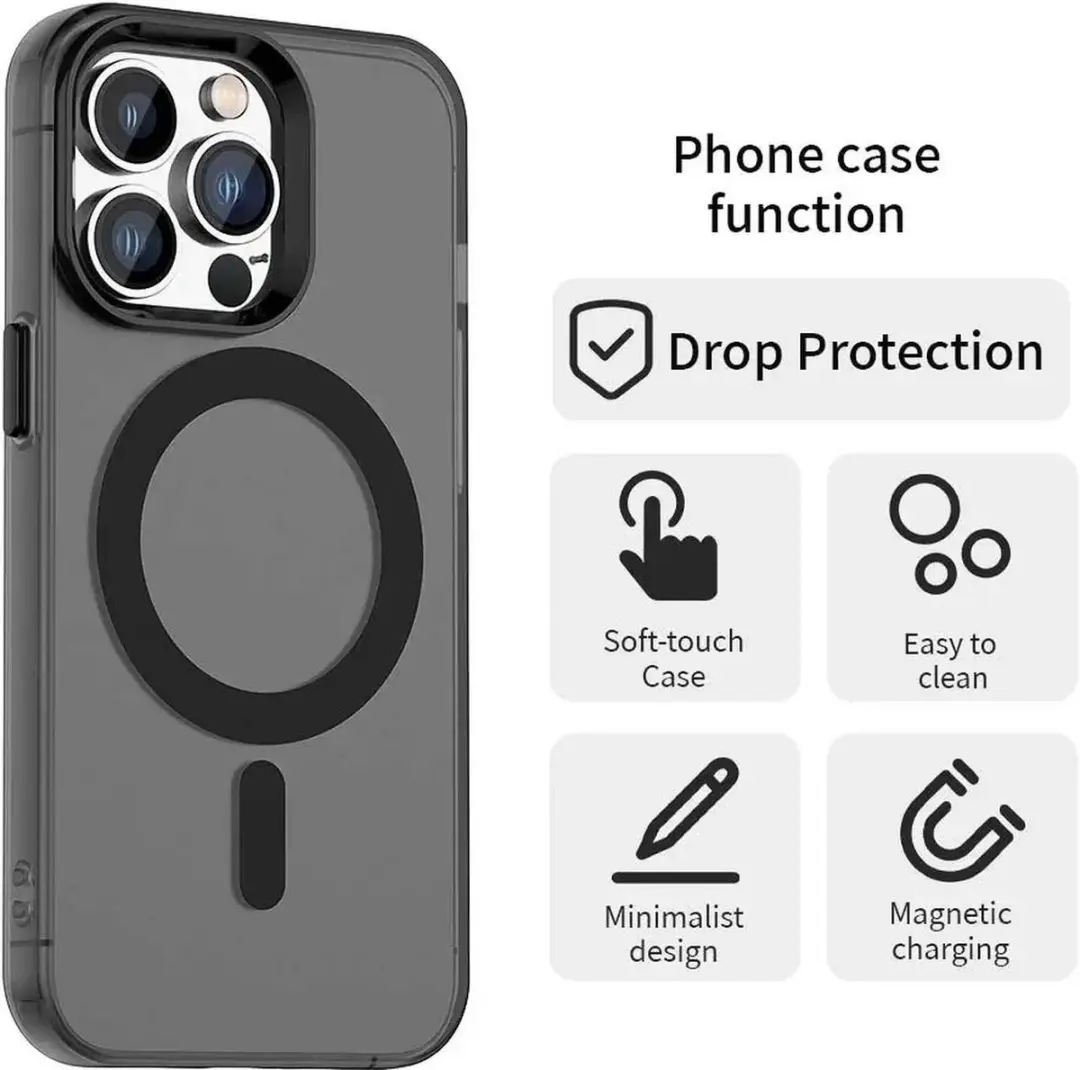 Selected Backcover Hoesje iPhone 14 Pro Max - MagSafe - Zwart & Transparant