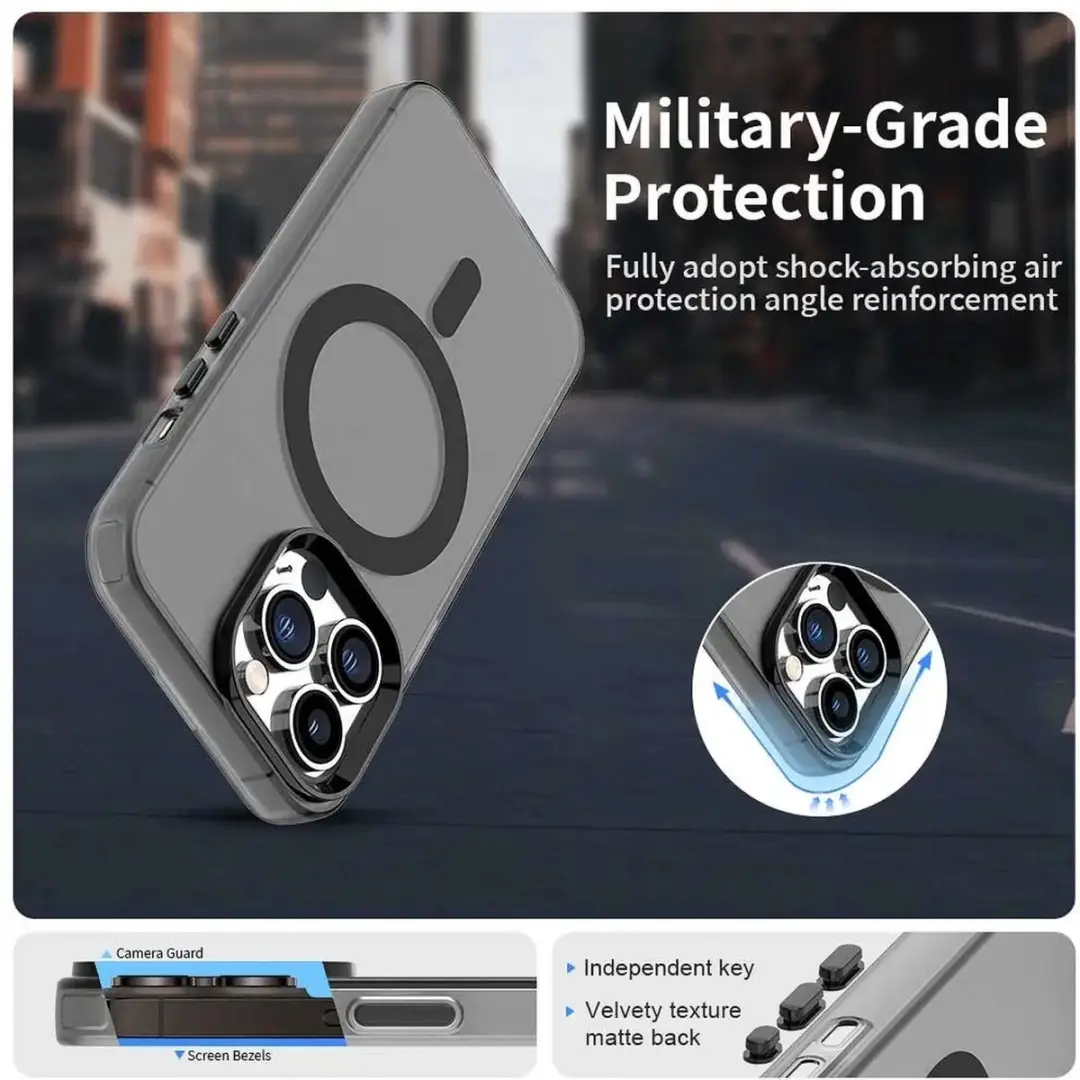 Selected Backcover Hoesje iPhone 14 Pro Max - MagSafe - Zwart & Transparant