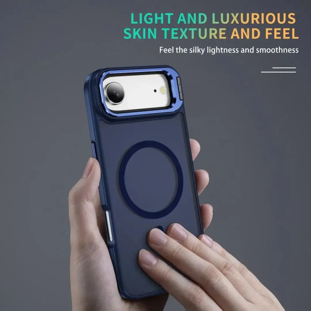 Selected Hoesje iPhone Air MagSafe Blauw - Camera Kickstand