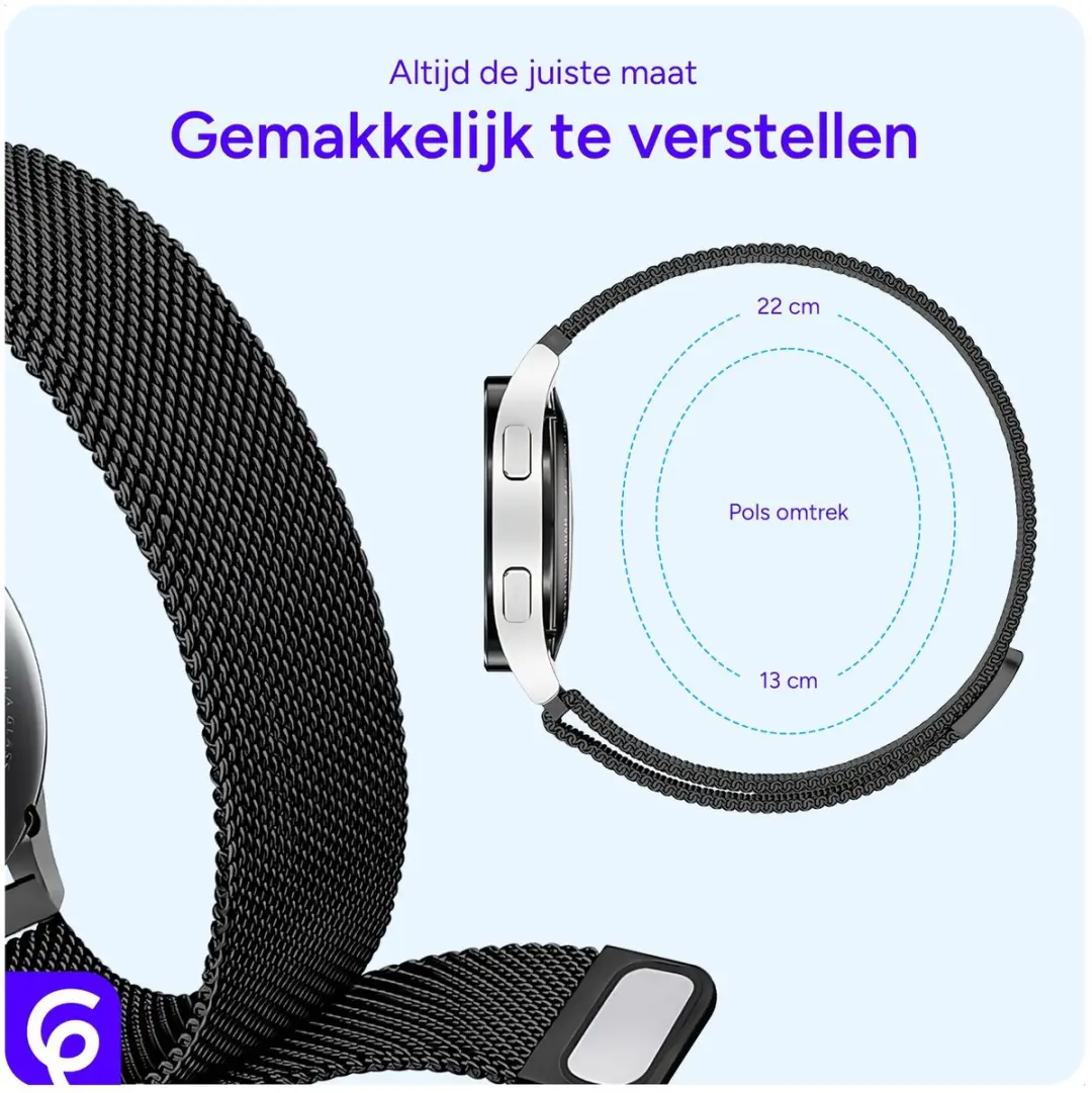 Selected SBG Universeel 22mm Horlogeband - Zwart
