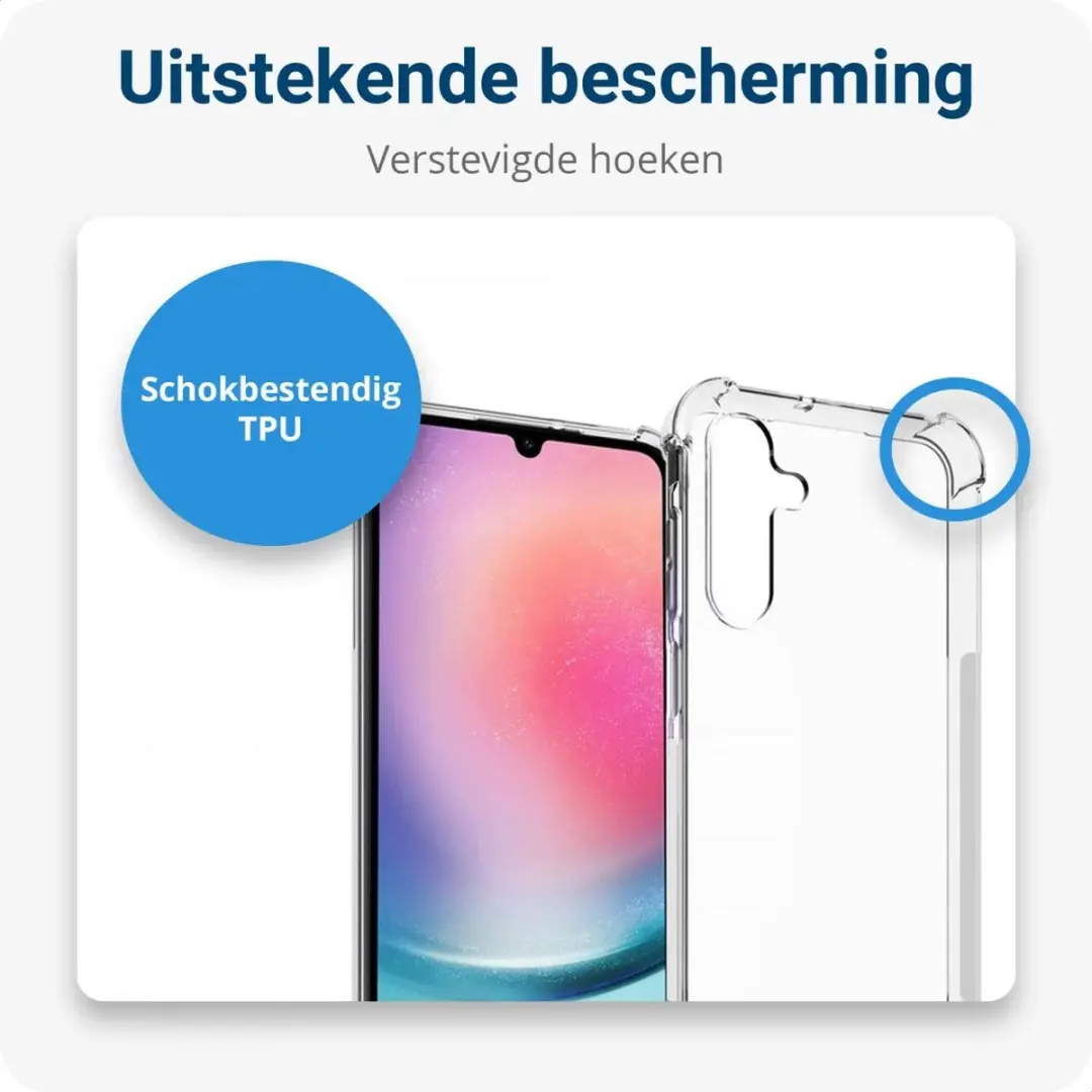 Selected Hoesje Samsung Galaxy A24 Back Cover met Ketting - Transparant