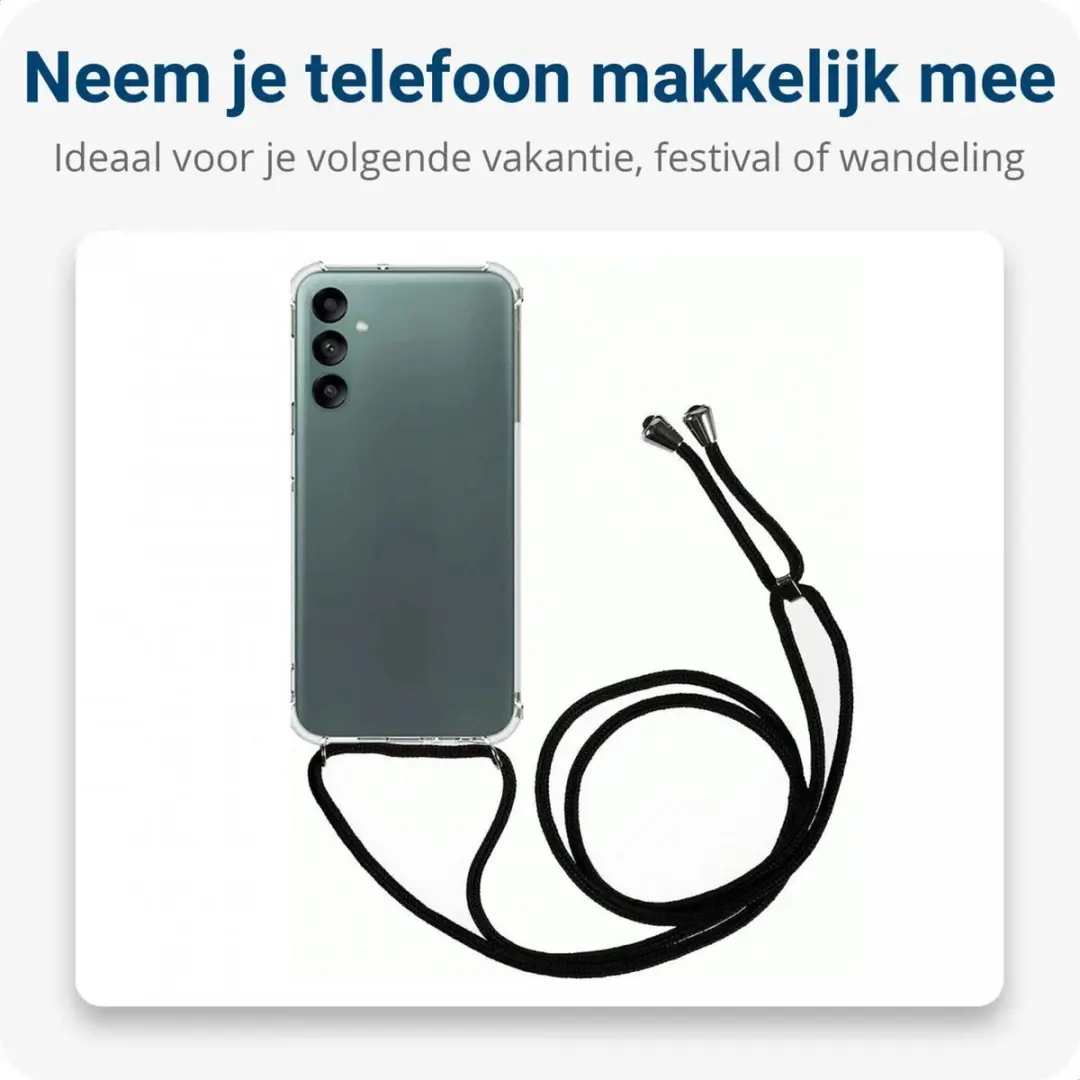 Selected Hoesje Samsung Galaxy A24 Back Cover met Ketting - Transparant