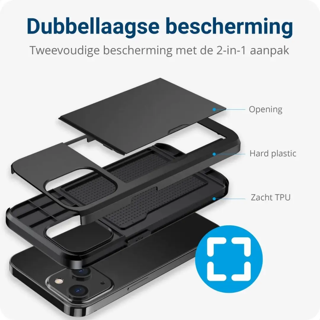 Selected Hoesje iPhone 15 Plus Kaarthouder - 2 Pasjes Zwart