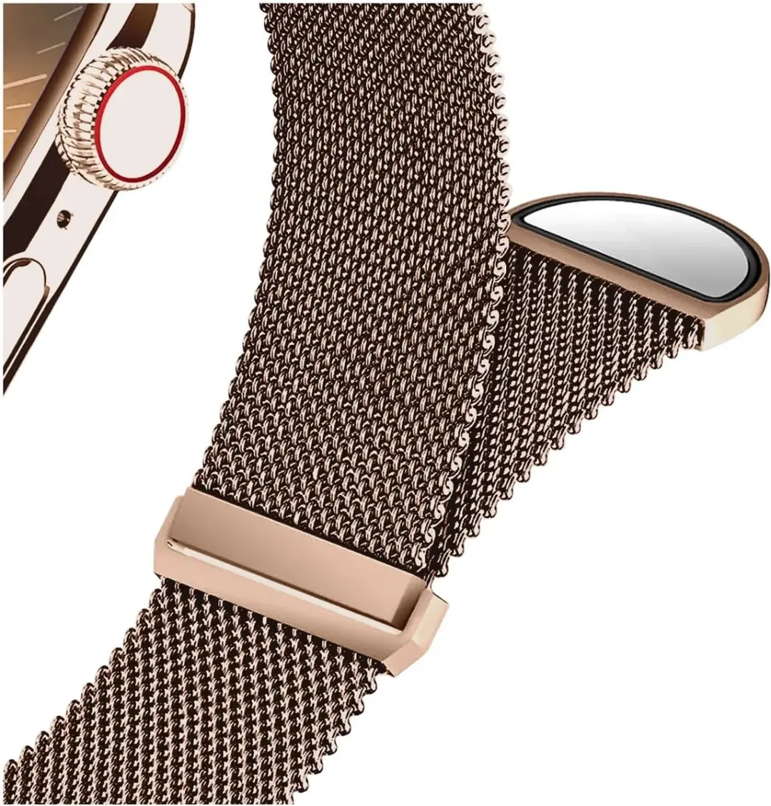 Selected SBG Milanees Horlogebandje Apple Watch - 3 Stuks - Roestvrij Staal - Zilver/Rose Goud